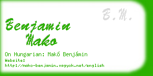 benjamin mako business card