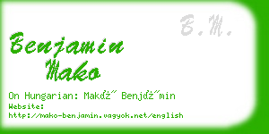 benjamin mako business card